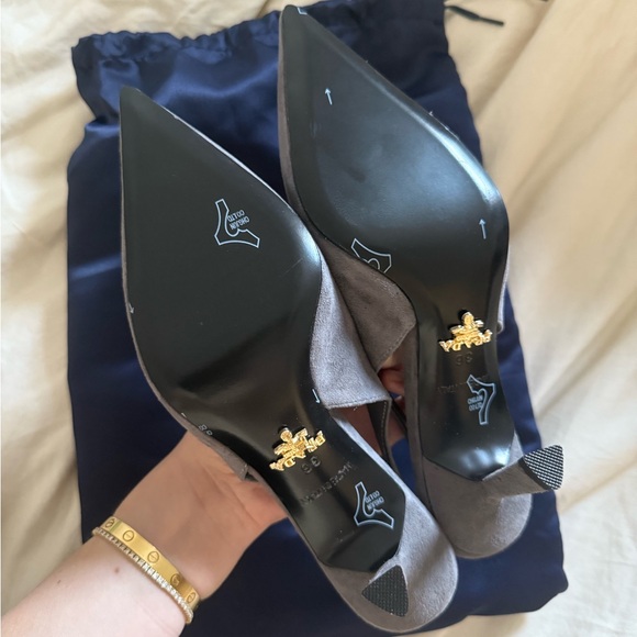 Prada Suede Slingback Heels Size 6/EU 36 - Picture 2 of 2